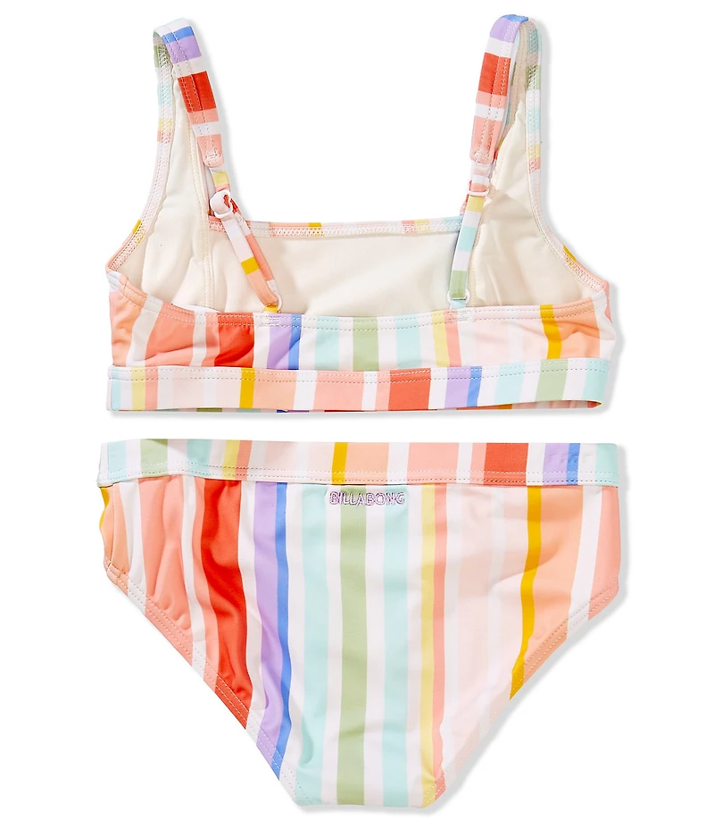 Billabong Big Girls Sandy Day Mixed-Stripe Halter Top & Matching Bottom Two-Piece Swimsuit