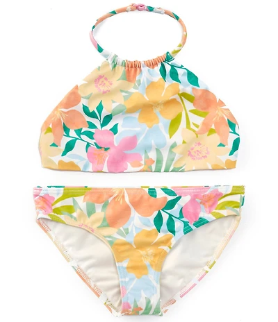 Billabong Big Girls Sweet Aloha Reversible Bikini Top & Matching Hipster Bottom Two-Piece Swimsuit