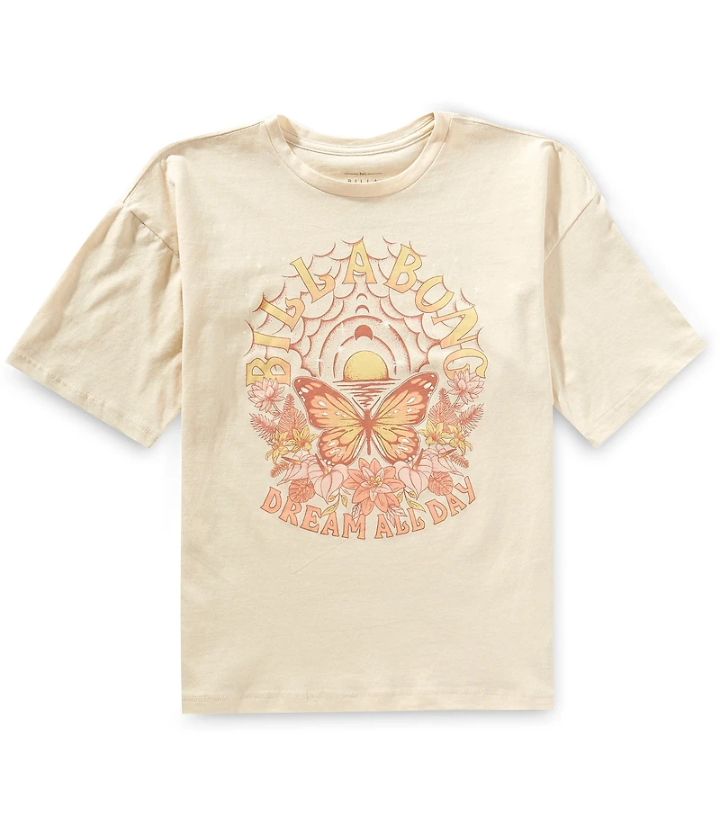 Billabong Big Girls Short Sleeve Dream All Day Graphic Oversized T-Shirt