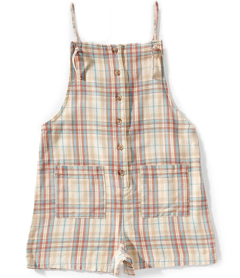 Billabong Big Girls Sleeveless Saddle Up Plaid Romper