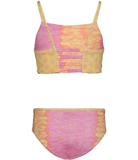 Billabong Big Girls Adjustable Straps Sun Burst Tie Dye Reversable Hipster 2-Piece Set