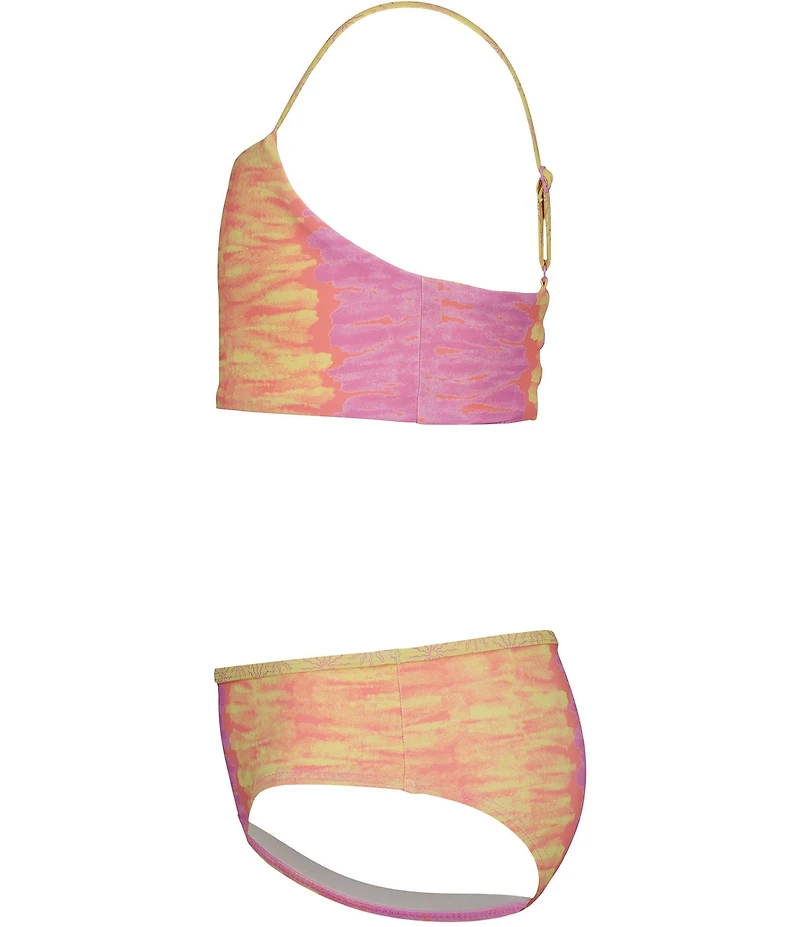 Billabong Big Girls Adjustable Straps Sun Burst Tie Dye Reversable Hipster 2-Piece Set