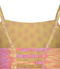 Billabong Big Girls Adjustable Straps Sun Burst Tie Dye Reversable Hipster 2-Piece Set