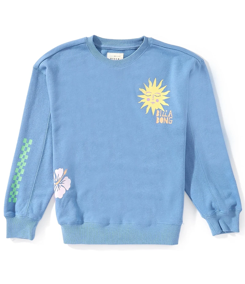 Billabong Big Girls Long Sleeve Aloha Vibes French Terry Sweatshirt