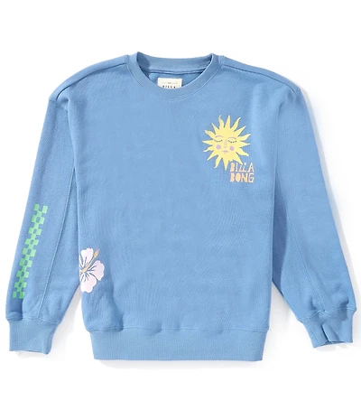 Billabong Big Girls Long Sleeve Aloha Vibes French Terry Sweatshirt
