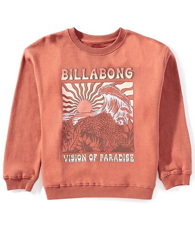 Billabong Big Girls Long-Sleeve Paradise Vision French Terry Sweatshirt