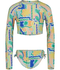 Billabong Big Girls Long Sleeves Crop Rashguard 2-Piece Set