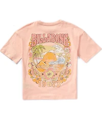 Billabong Big Girls Short Sleeve Sunset Beach Window Graphic Oversized T-Shirt
