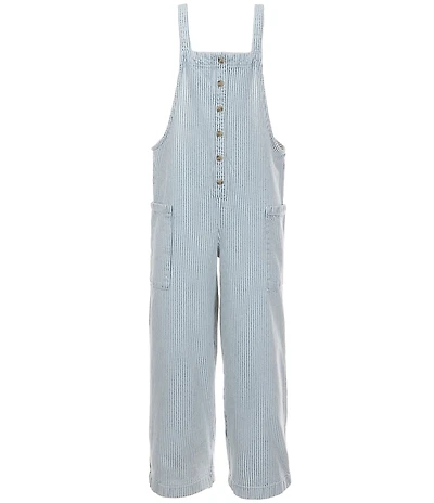 Billabong Big Girls Striped Denim Overalls