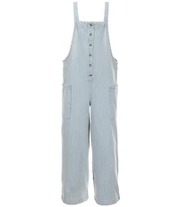 Billabong Big Girls Striped Denim Overalls