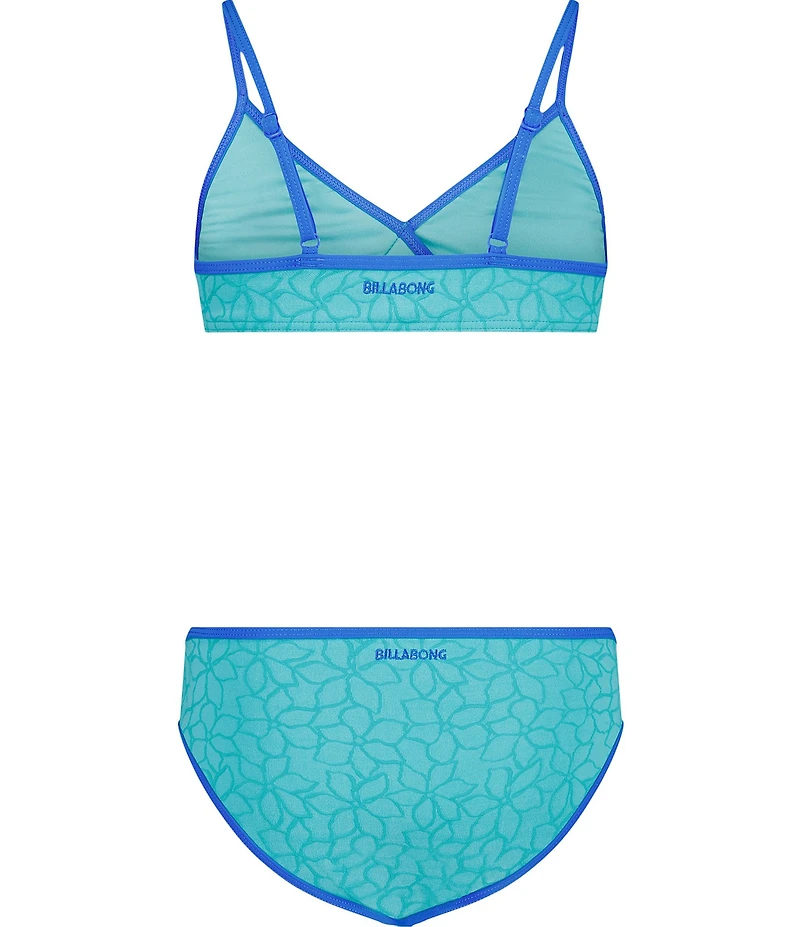 Billabong Big Girls Wander Over Floral Printed Textured Jacquard Bikini Top & Matching Hipster Bottom Two-Piece Swimsuit