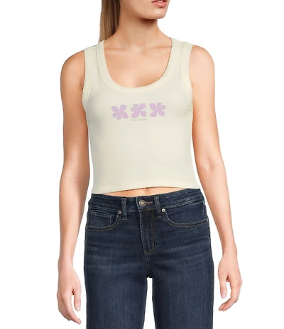 Billabong Block Party Cropped Graphic Tank Top