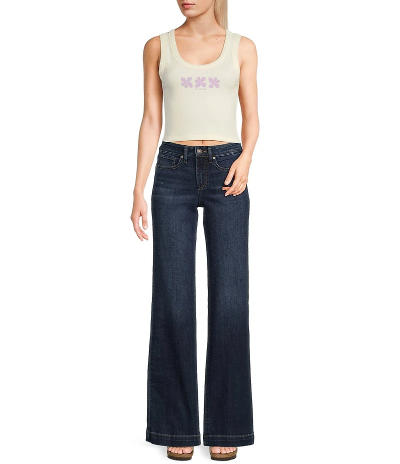 Billabong Block Party Cropped Graphic Tank Top
