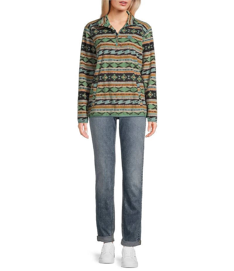 Billabong Boundary Mock 3 Striped Quarter Zip Fleece Pullover