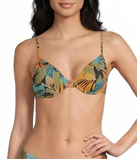 Billabong Des Tropiques Talia Tropical Print Underwire Bra Bikini Swim Top
