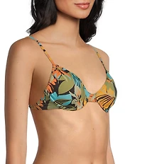 Billabong Des Tropiques Talia Tropical Print Underwire Bra Bikini Swim Top