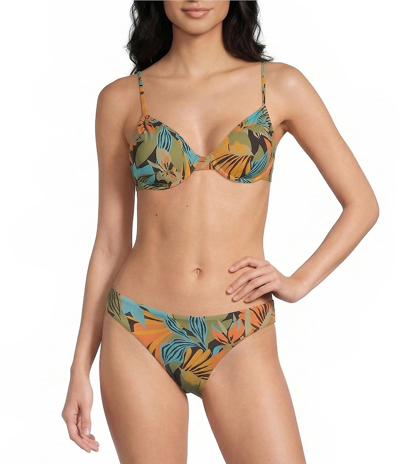 Billabong Des Tropiques Talia Tropical Print Underwire Bra Bikini Swim Top