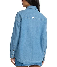 Billabong Fadeaway Long Sleeve Denim Shacket Top
