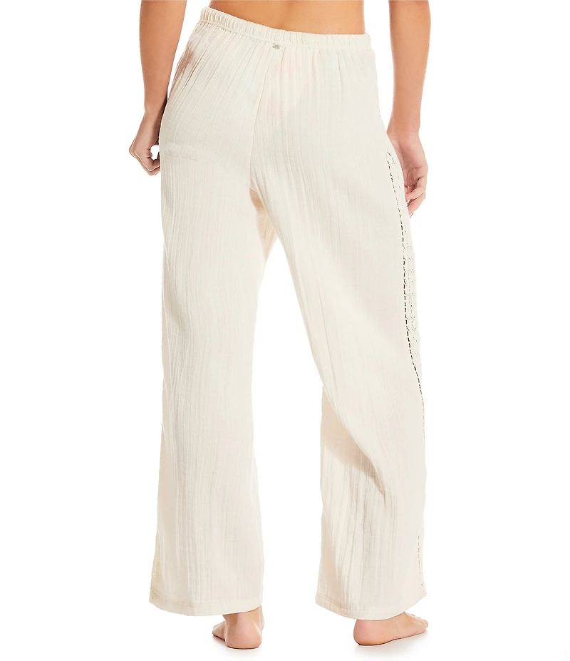 Billabong Feelin Fine Crochet Wide Leg Pull-On Pant Swim Cover-Up