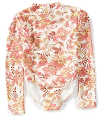 Billabong Girls Long Sleeve Wildflower High Neck One-Piece Swimsuit