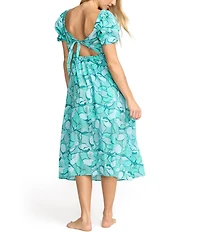 Billabong Go Coastal Short Sleeve Printed Midi Dress