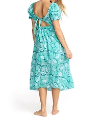 Billabong Go Coastal Short Sleeve Printed Midi Dress