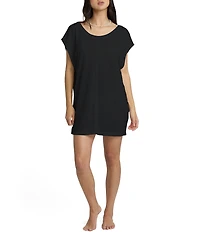 Billabong Hallow Wave Solid Scoop Neck Mini Dress Swim Cover-Up