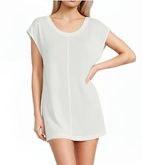 Billabong Hallow Wave Solid Scoop Neck Mini Dress Swim Cover-Up