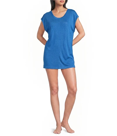 Billabong Hallow Wave Solid Scoop Neck Mini Dress Swim Cover-Up