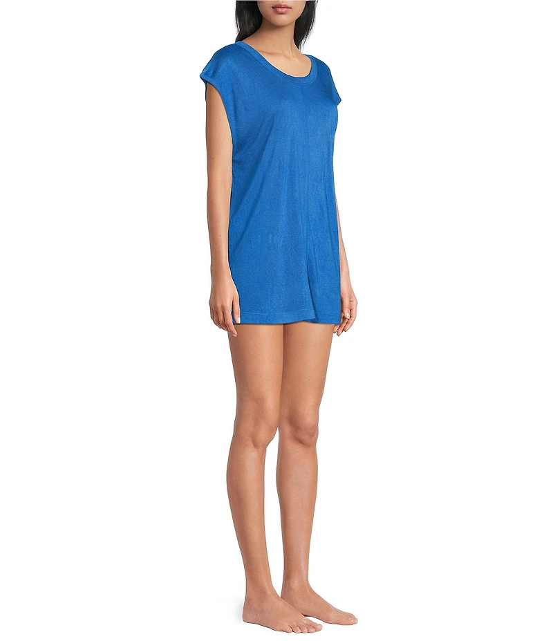 Billabong Hallow Wave Solid Scoop Neck Mini Dress Swim Cover-Up