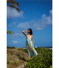 Billabong Island Life Sleeveless Mixed Media Midi Dress