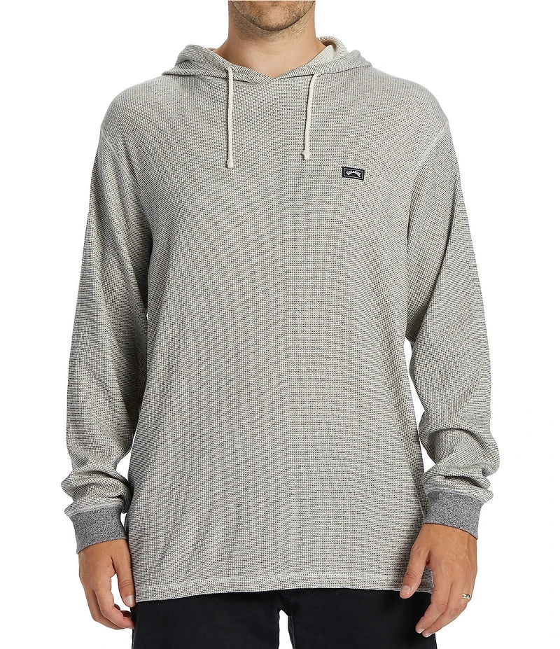 Billabong Keystone Long Sleeve Two-Tone Waffle-Knit Thermal Pullover Hoodie