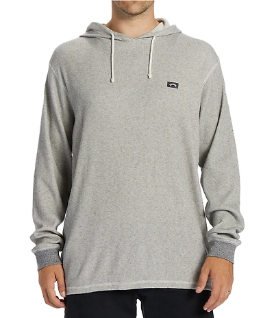 Billabong Keystone Long Sleeve Two-Tone Waffle-Knit Thermal Pullover Hoodie