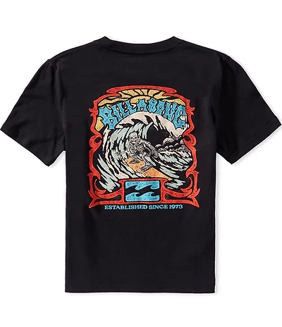 Billabong Little Boys Black Surf Skelly Graphic Tee