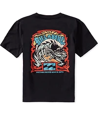 Billabong Little Boys Black Surf Skelly Graphic Tee