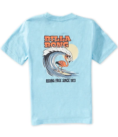 Billabong Little Boys Flamingo Surf Crew Neck Short Sleeve Screen Tee
