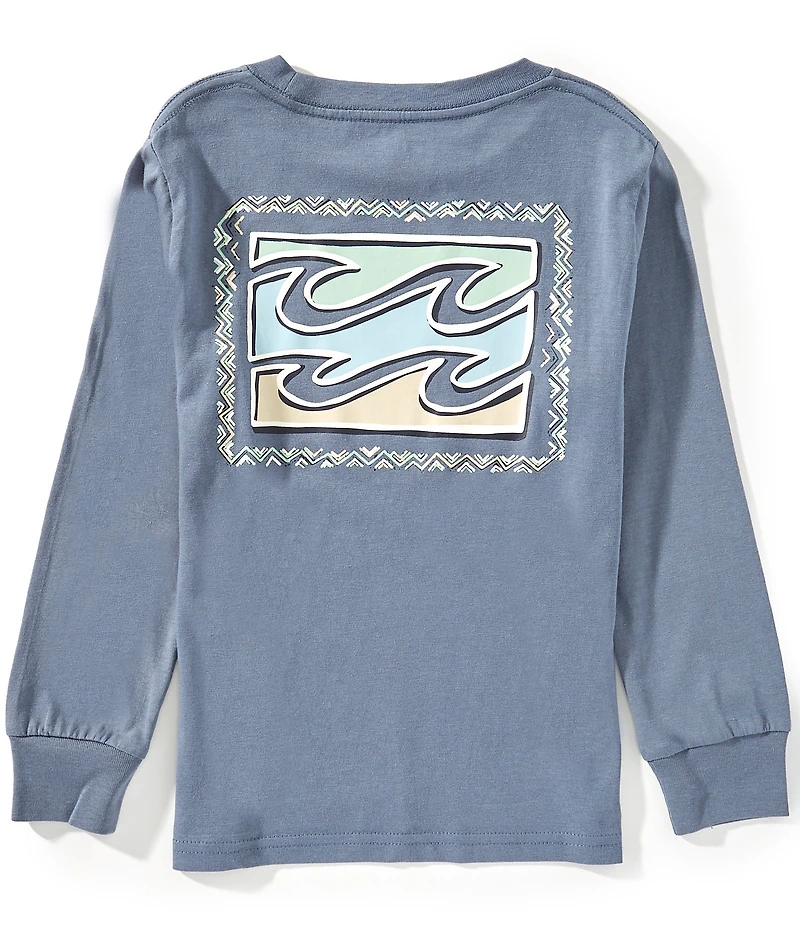 Billabong Little Boys Long Sleeve Navy Woven Pullover T-Shirt