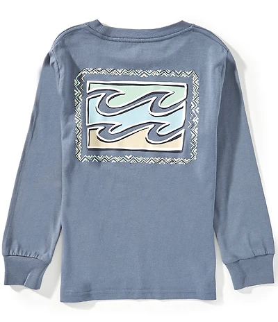 Billabong Little Boys Long Sleeve Navy Woven Pullover T-Shirt