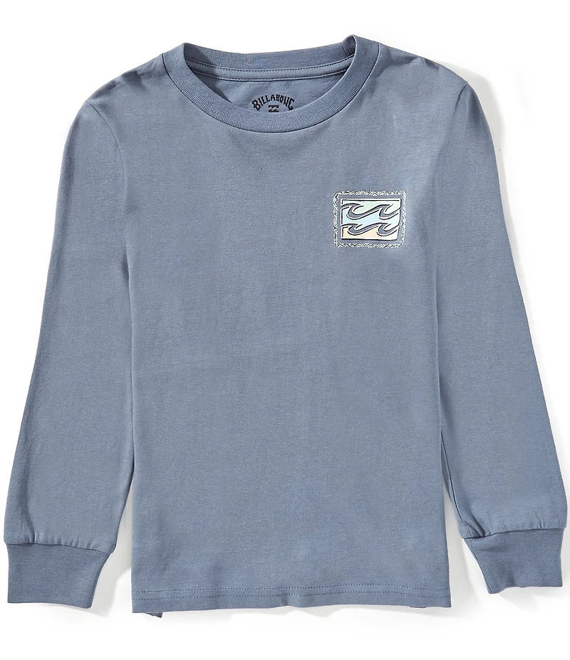 Billabong Little Boys Long Sleeve Navy Woven Pullover T-Shirt