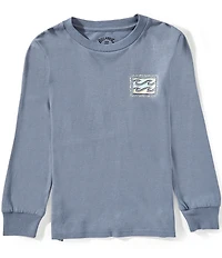 Billabong Little Boys Long Sleeve Navy Woven Pullover T-Shirt