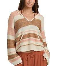 Billabong Long Sleeve Baja Beach Striped Pullover Sweater