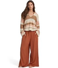 Billabong Long Sleeve Baja Beach Striped Pullover Sweater