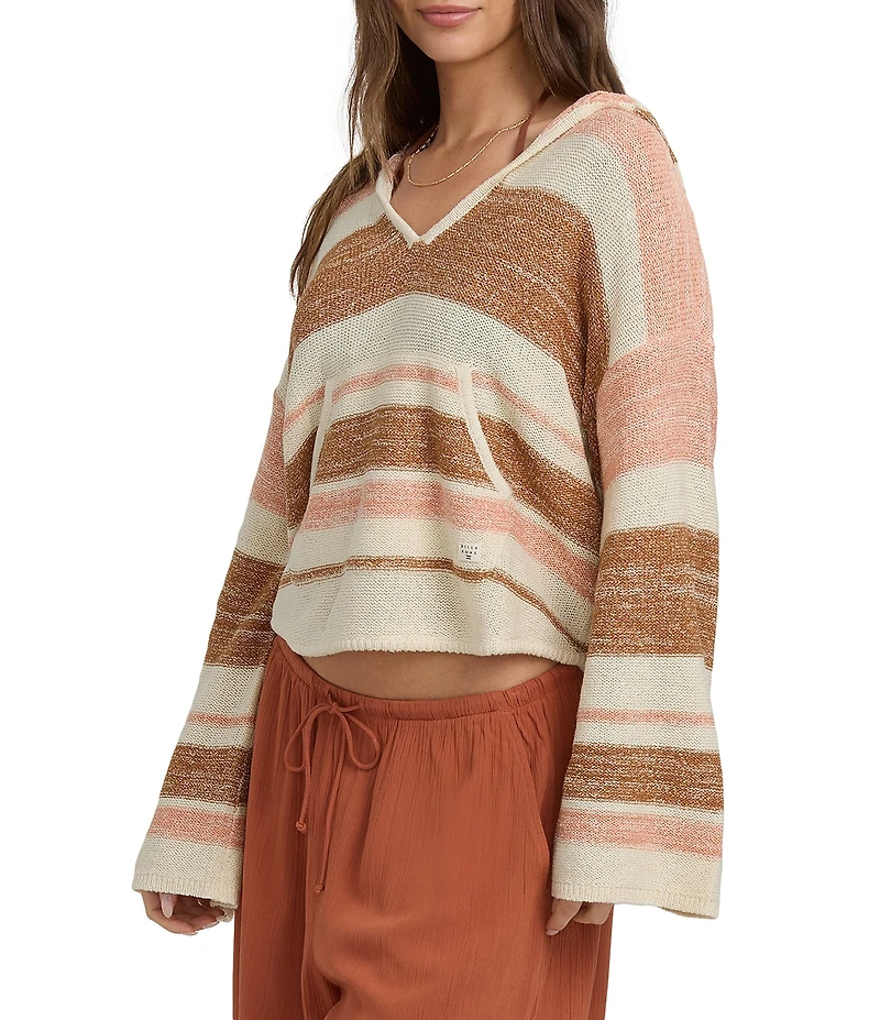 Billabong Long Sleeve Baja Beach Striped Pullover Sweater