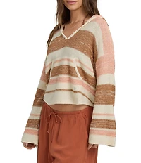 Billabong Long Sleeve Baja Beach Striped Pullover Sweater
