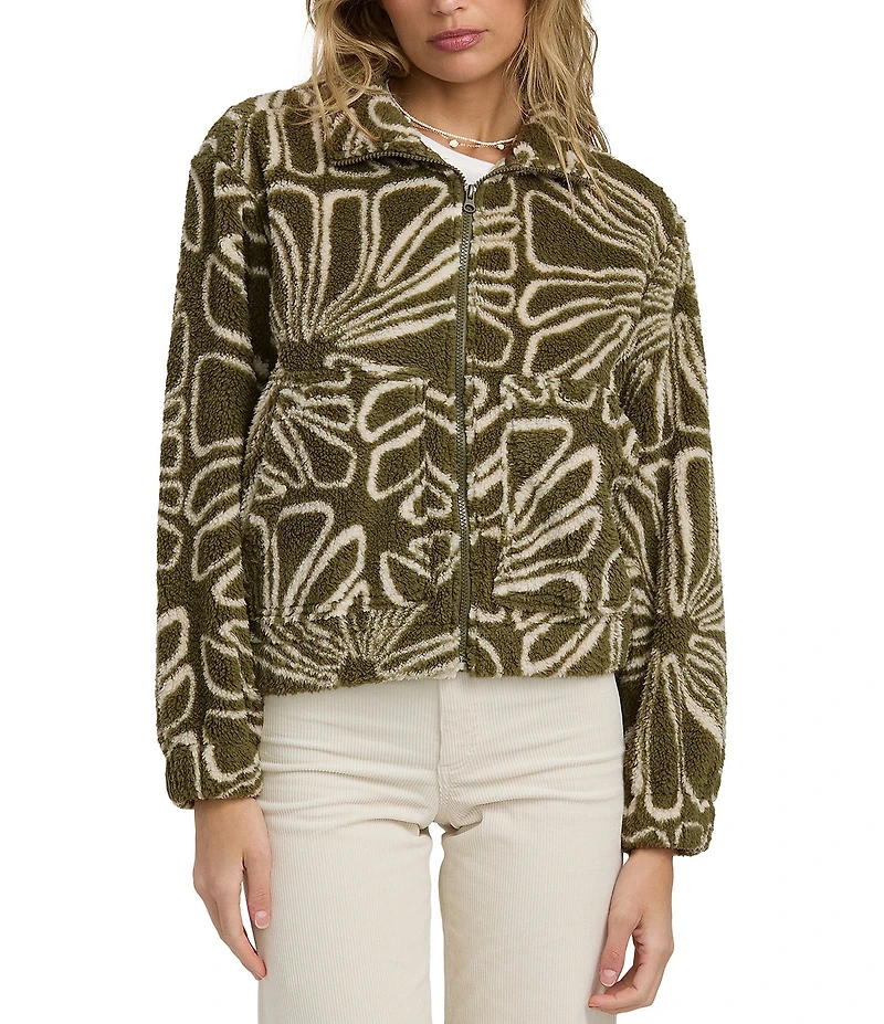 Billabong Long Sleeve First Light Sherpa Center Front Zip Sweatshirt