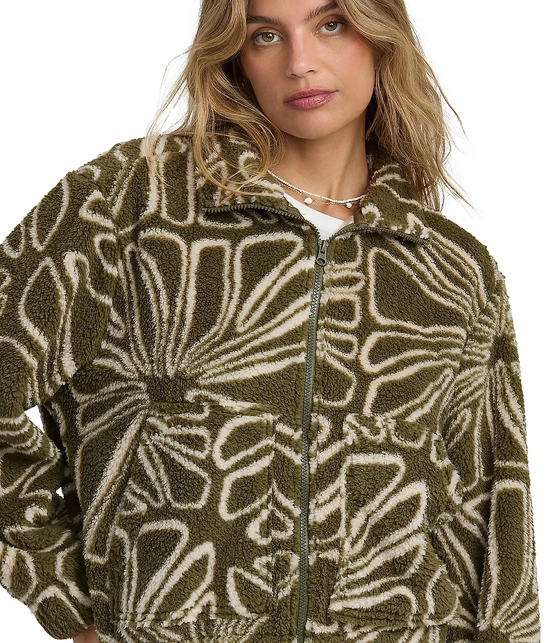 Billabong Long Sleeve First Light Sherpa Center Front Zip Sweatshirt