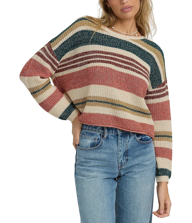 Billabong Long Sleeve Striped Pullover Sweater