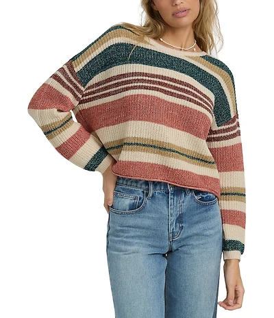 Billabong Long Sleeve Striped Pullover Sweater