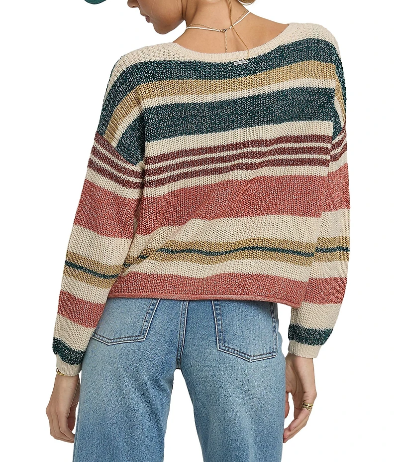 Billabong Long Sleeve Striped Pullover Sweater