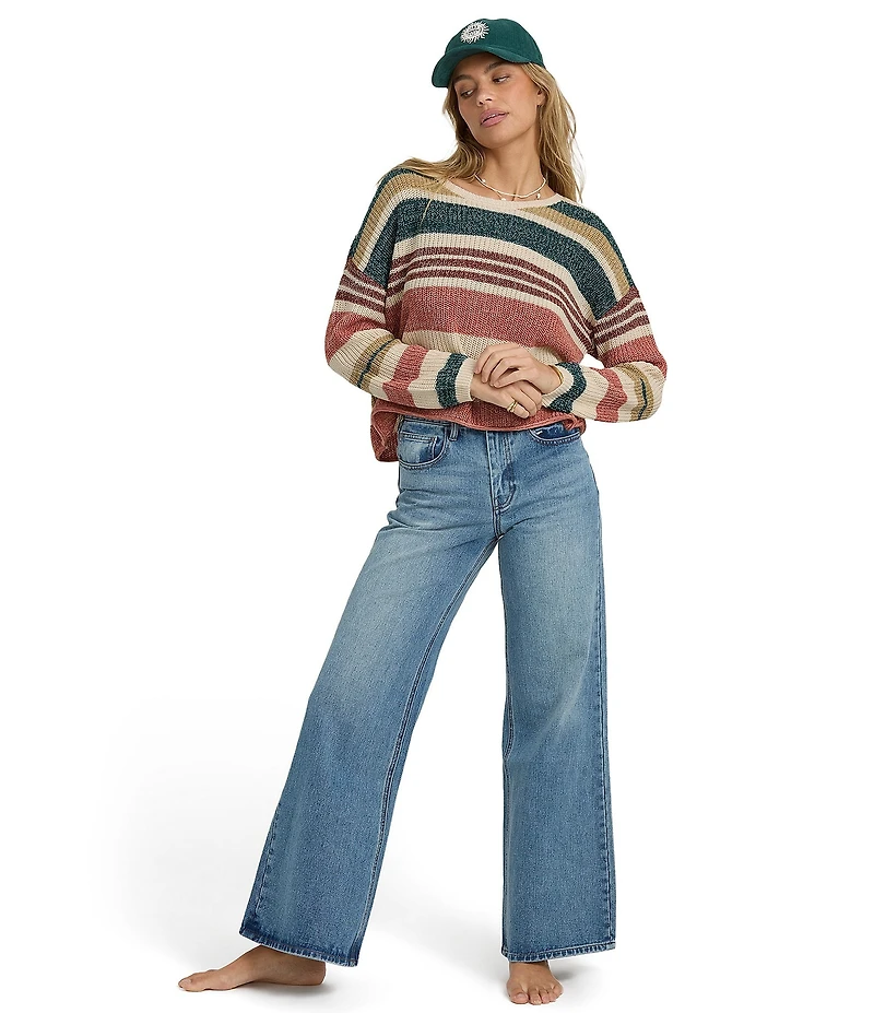 Billabong Long Sleeve Striped Pullover Sweater